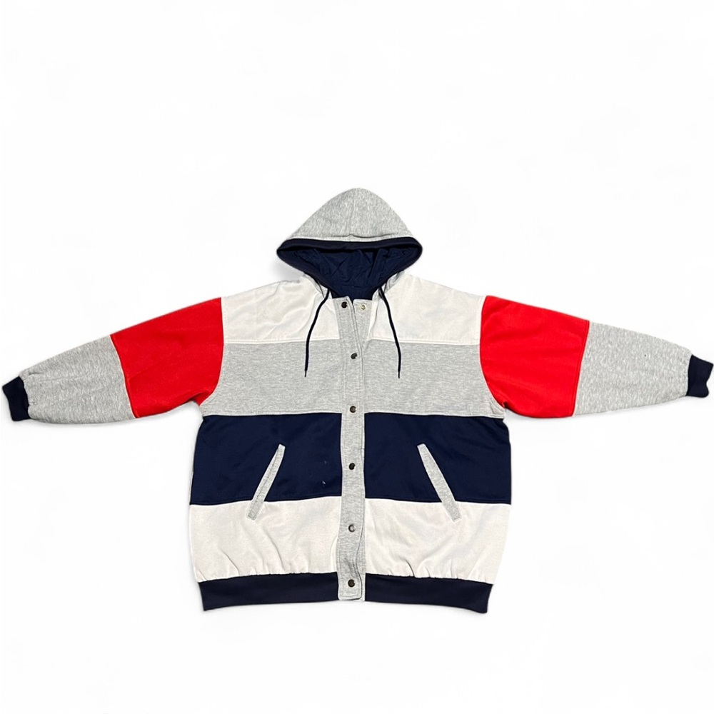 Basic Editions Reversible Jacket - Red, Blue, Gray - image 1